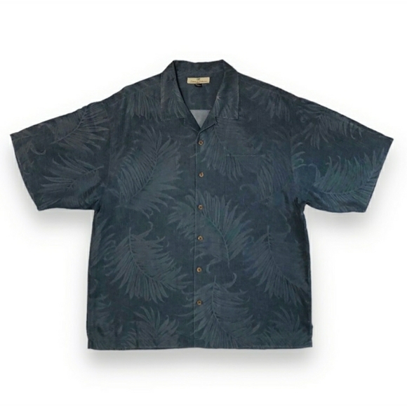 TOMMY BAHAMA Relax 100% Silk Jacquard Camp Shirt - Picture 1 of 8